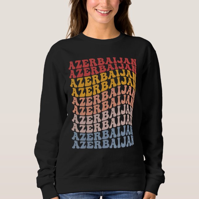 Sudadera Azerbaijan Groovy Retro Azerbaijani (Anverso)