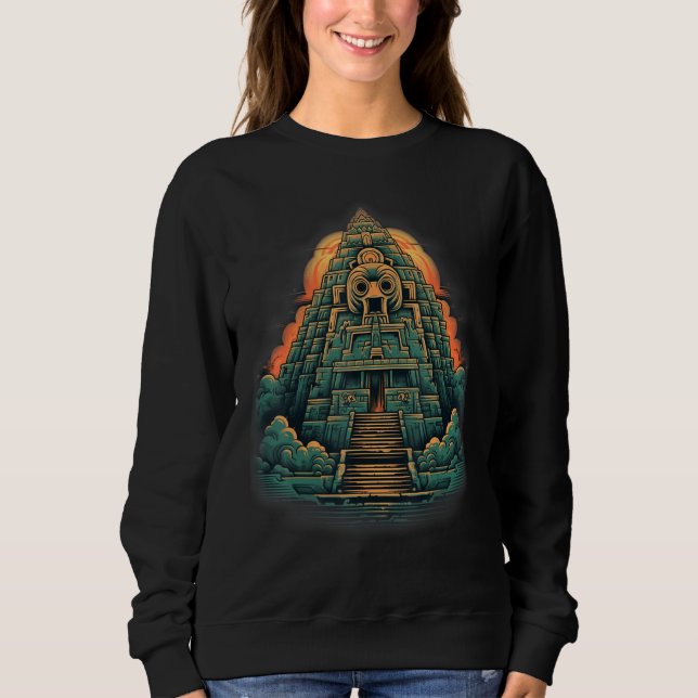 Sudadera Aztec Inka Maya Mystic Jungle Temple Pyramid Graph (Anverso)