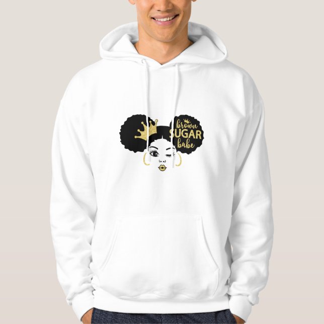 Sudadera Azúcar marrón en negro y oro (Anverso)