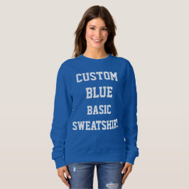 Sudadera azul básica personalizada para mujeres