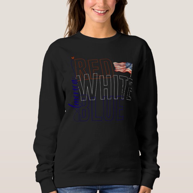Sudadera Azul blanco rojo americano, 4 de julio (Anverso)