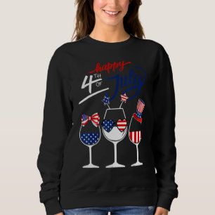 Sudadera Azul blanco rojo Guay Patriótico Vidrio Vino Bande