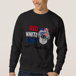 Sudadera Azul Blanco Rojo Y Poodle A Bandera Norteamericana