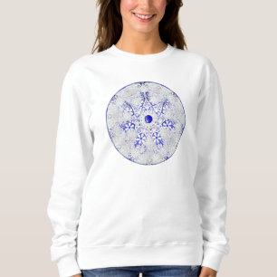 Sudadera Azul de encaje cerámico de Grecia y copo de nieve