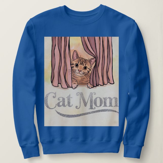 Sudadera azul de la mamá del gato (Anverso del diseño)