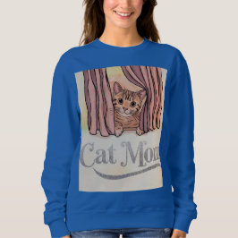 Sudadera azul de la mamá del gato