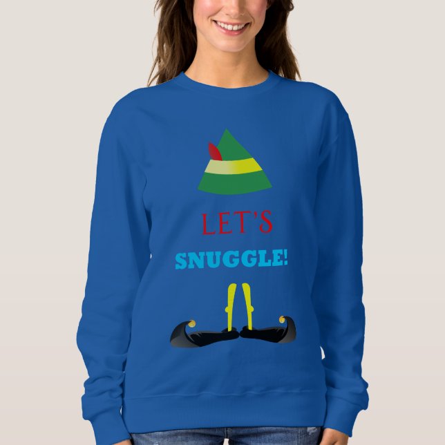 Sudadera Azul para Mujer Let's Snuggle con Elf (Anverso)