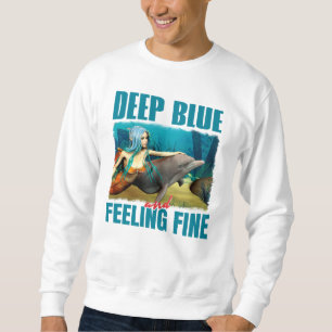 Sudadera Azul Profundo y Sintiéndose Bien Sirena y Delfín