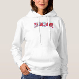 Sudadera Azul + Rojo Bridesmaid Bachelorette con Purpurina 