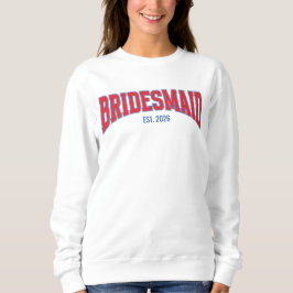 Sudadera Azul + Rojo Bridesmaid de purpurina falsa despedid