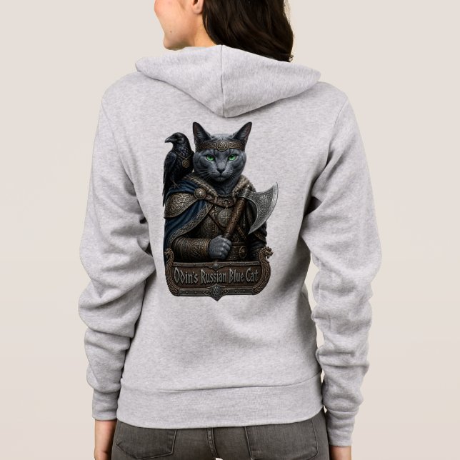 Sudadera Azul Ruso Gato Noble Odin (Reverso)