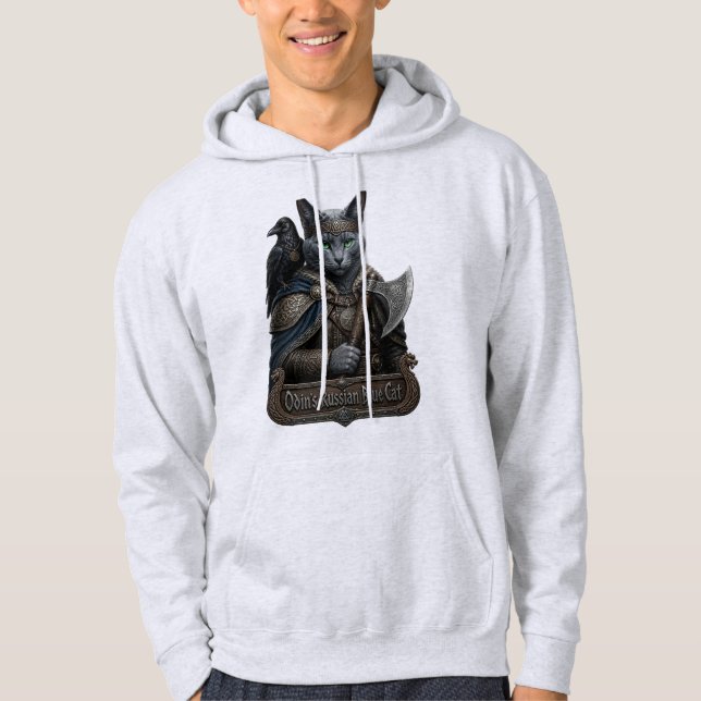 Sudadera Azul Ruso Gato Noble Odin (Anverso)