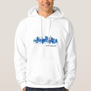 Sudadera Azul Skyline de Suecia de Gotemburgo