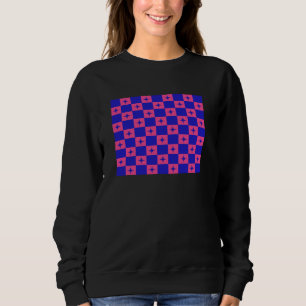 Sudadera Azulejo Azul y Rosa a Cuadros con Patrón de Destel