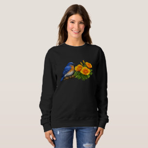 Sudadera Azulejo occidental con amapolas de California