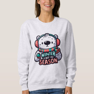 Sudadera Azules de Invierno: Oso Polar de Dibujos Animados