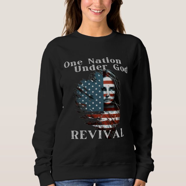 Sudadera Azusa Revival American Flag Girl Holy Spirit Chris (Anverso)