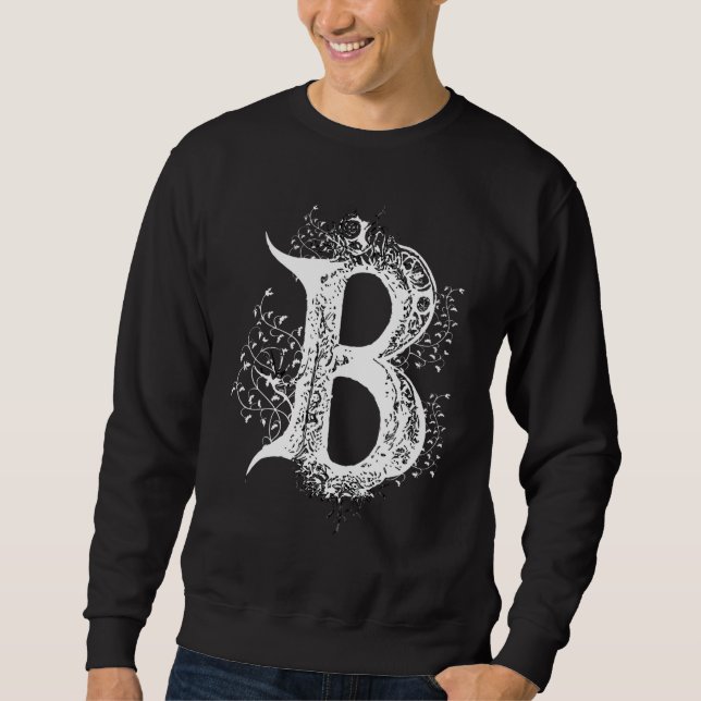 Sudadera B Monogram Alphabet Lettering Callgraphy Gothic Wi (Anverso)