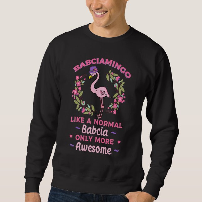 Sudadera Babciamingo Babushka Flamingo Abuela (Anverso)