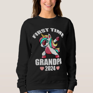 Sudadera Baby Announcemen  Dabbing Unicorn 1st Time Grandpa