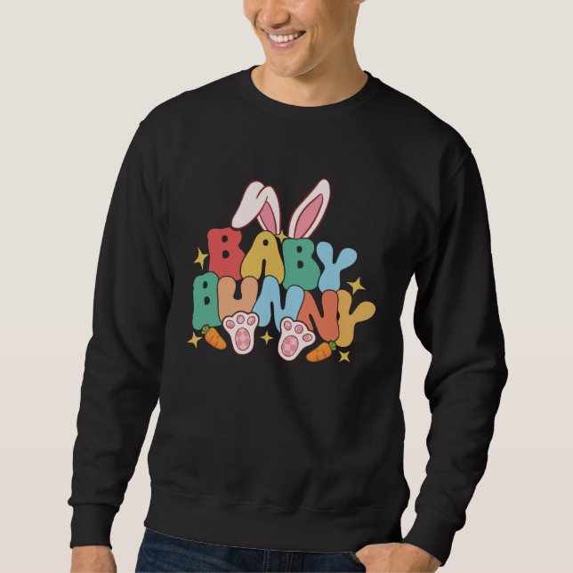 Sudadera Baby Bunny Ears Pink Buffalo Plaid For Easter Day  (Anverso)