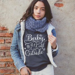 Sudadera Baby hace frío afuera azul marino para mujeres