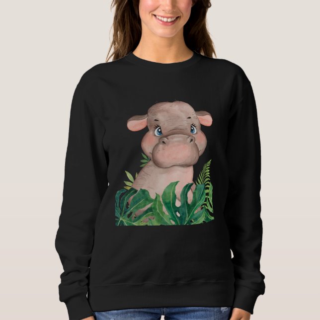 Sudadera Baby Hippopotamus Safari Jungle Animal Boys Girls  (Anverso)