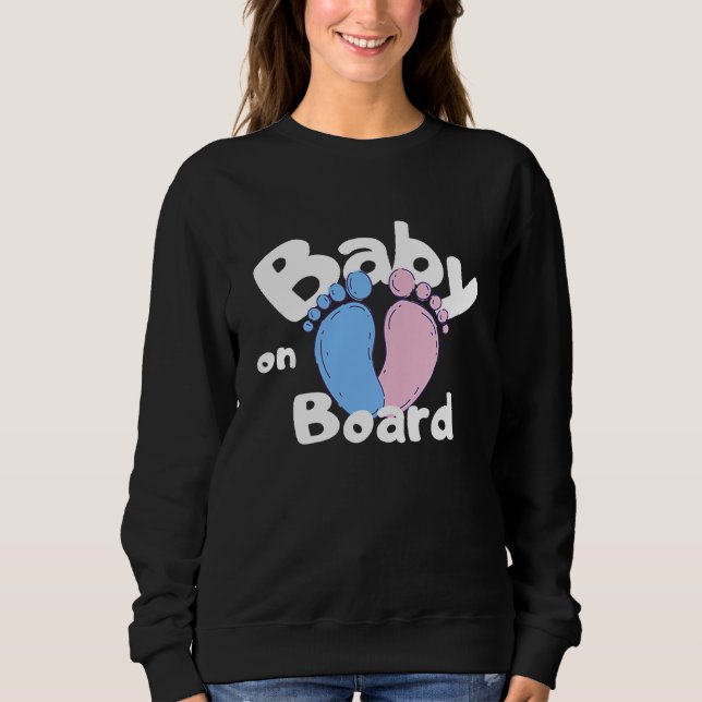 Sudadera Baby On Board Saying Baby Belly Birth Pregnancy (Anverso)