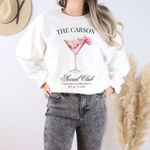 Sudadera Bachelorette de Cocktail Rosa del Club Social