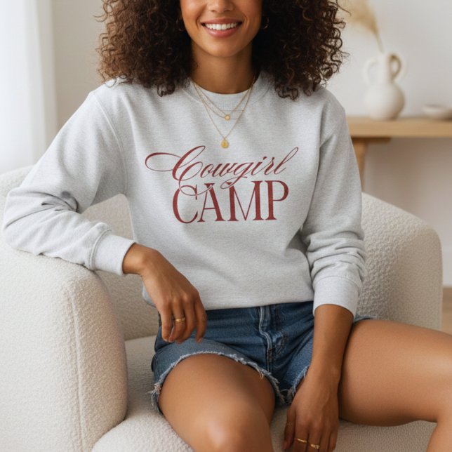 Sudadera Bachelorette del Campamento Personalizado de Chica (Western Cowgirl Camp Bachelorette Sweatshirt)