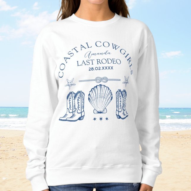 Sudadera Bachelorette Occidental Náutica Costera (Coastal Cowgirl Sweatshirt is the perfect beach bachelorette party sweatshirt matching bridesmaids)