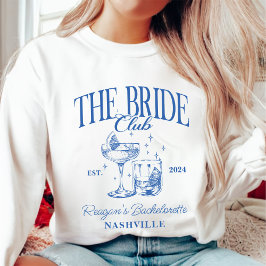 Sudadera Bachelorette Party Retro Cocktail Blue Bride