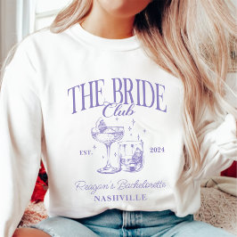 Sudadera Bachelorette Party Retro Cocktail Purple Bride