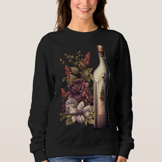 Sudadera Bachelorette Party Wine Bridal Flowers Bride Bride (Anverso)