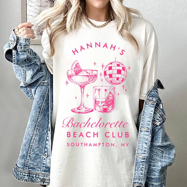 Sudadera Bachelorette Retro Disco Cóctel Azul y Rosa (Subido por el creador)