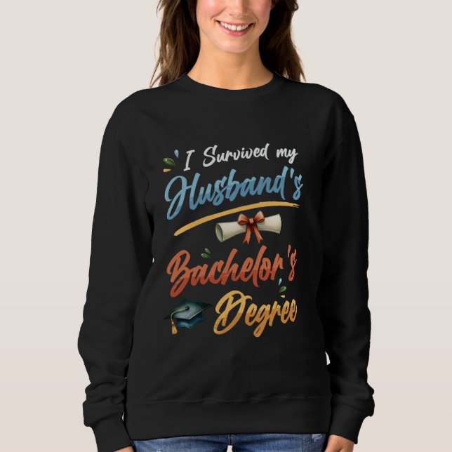 Sudadera Bachiller SOBREVIVIÓ EL GRADO DE BACHELOR DE MI MA (Anverso)
