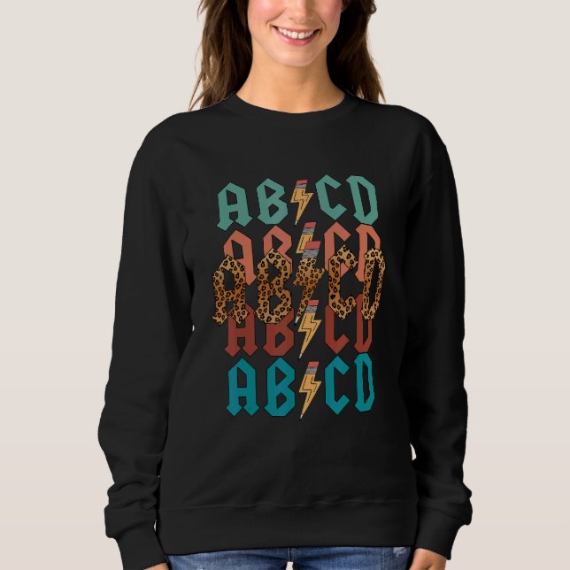Sudadera Back In Class ABCD Teacher ABCD Rocks Back To Scho (Anverso)