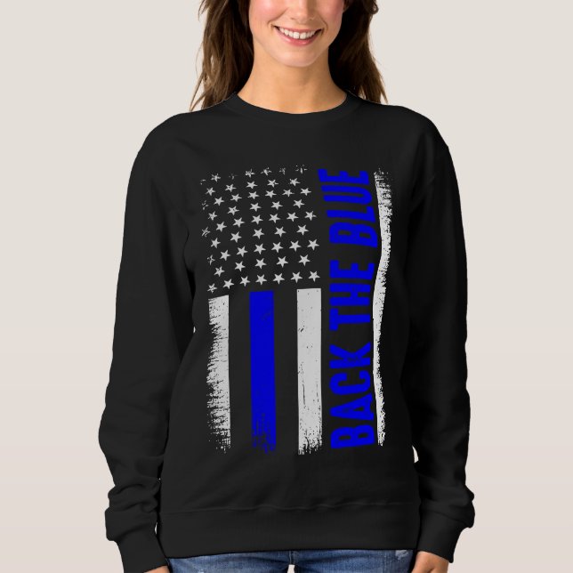 Sudadera Back the blue Police (Anverso)