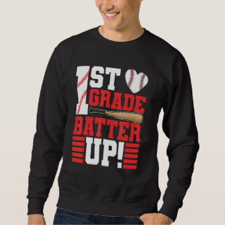 Sudadera Back To School 1st Grade Batter Up Baseball First 