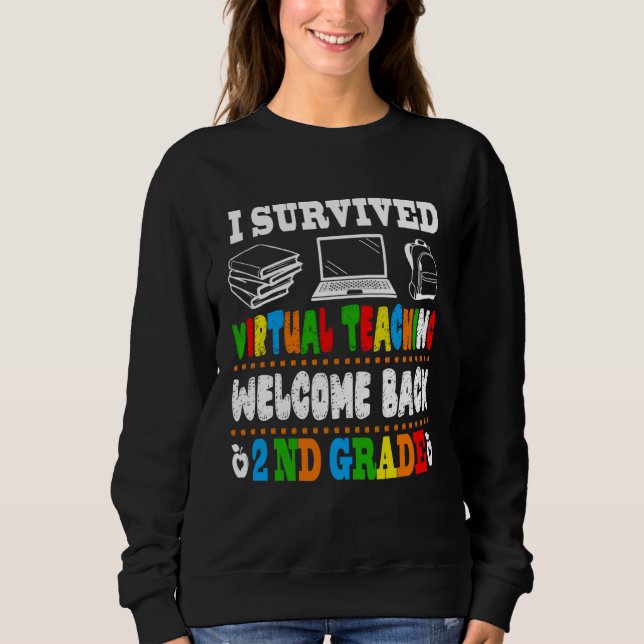 Sudadera Back To School 2nd Grade I Survived Virtual Teachi (Anverso)