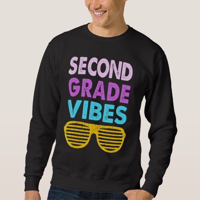 Sudadera Back To School 2nd Grade Vibes First Day Of School (Anverso)