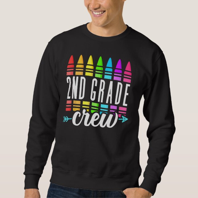 Sudadera Back To School 2nd Second Grade Crew Crayon Back T (Anverso)