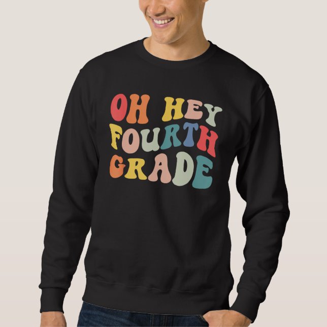 Sudadera Back to School 4th Grade Grade Groovy Teacher Kids (Anverso)