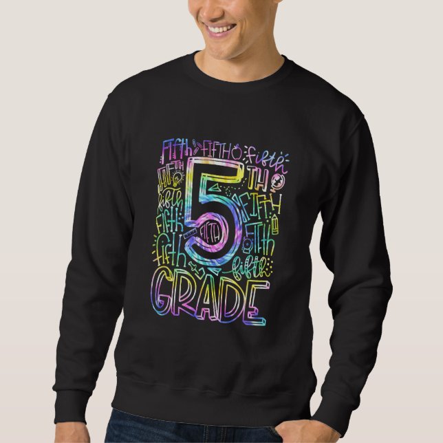 Sudadera Back To School 5th Grade Typography Team Fifth Gra (Anverso)