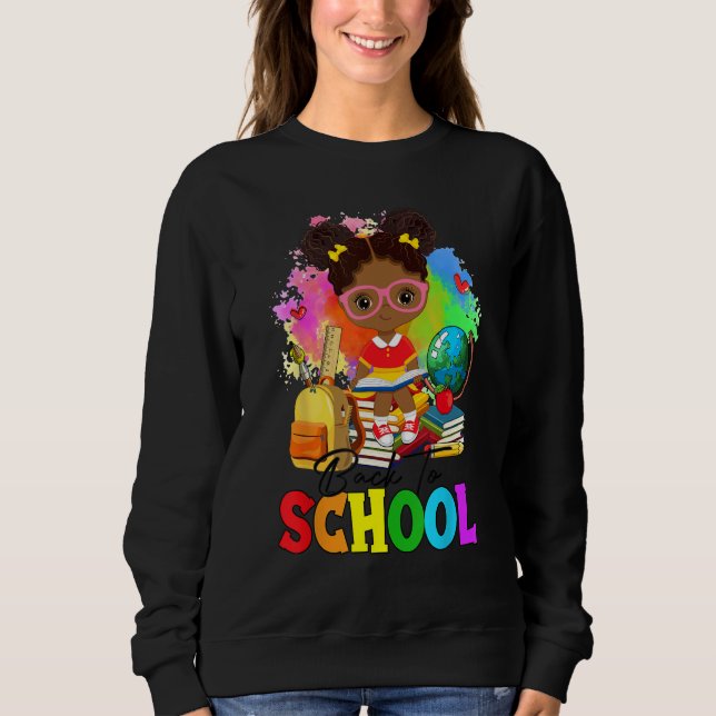Sudadera Back To School Afro Girl & Backpack 1st Day Of Sch (Anverso)
