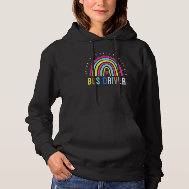 Sudadera Back To School Boho Rainbow Bus Driver First Day O (Anverso)