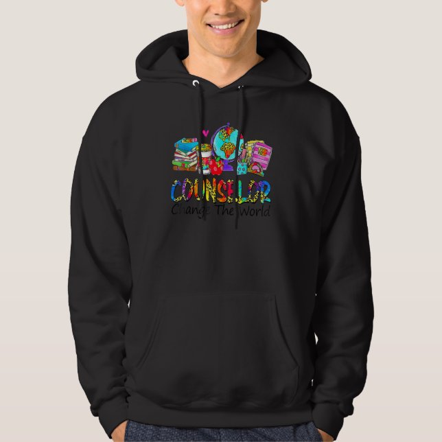 Sudadera Back To School Counselor Change The World Leopard (Anverso)