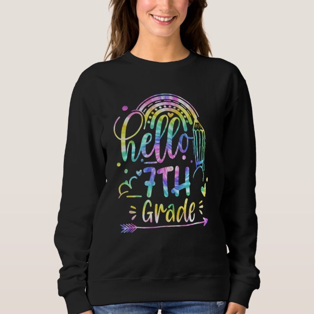 Sudadera Back To School Cute Hello 7th Grade Team Tie Dye T (Anverso)