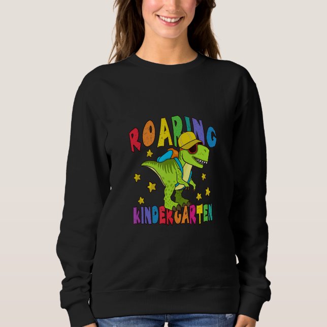 Sudadera Back To School First Day Of School Roaring Kinderg (Anverso)