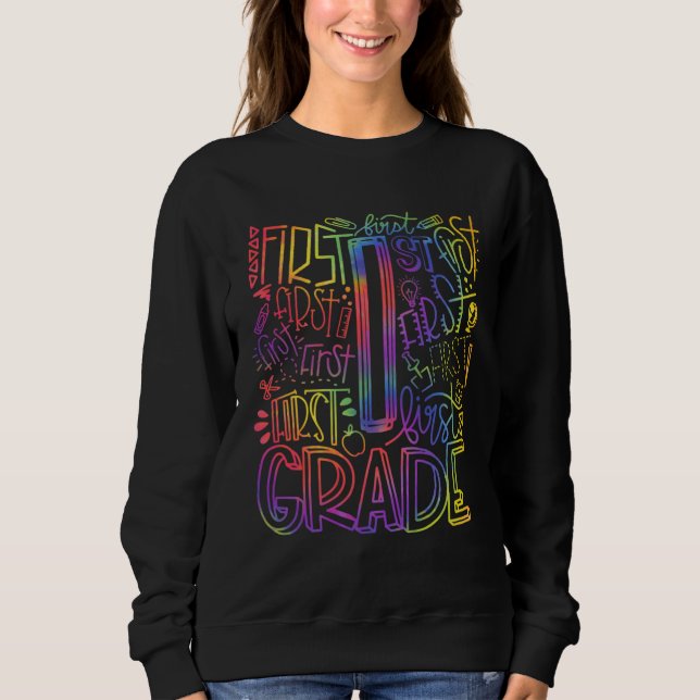 Sudadera Back To School First Day of School Typography Firs (Anverso)